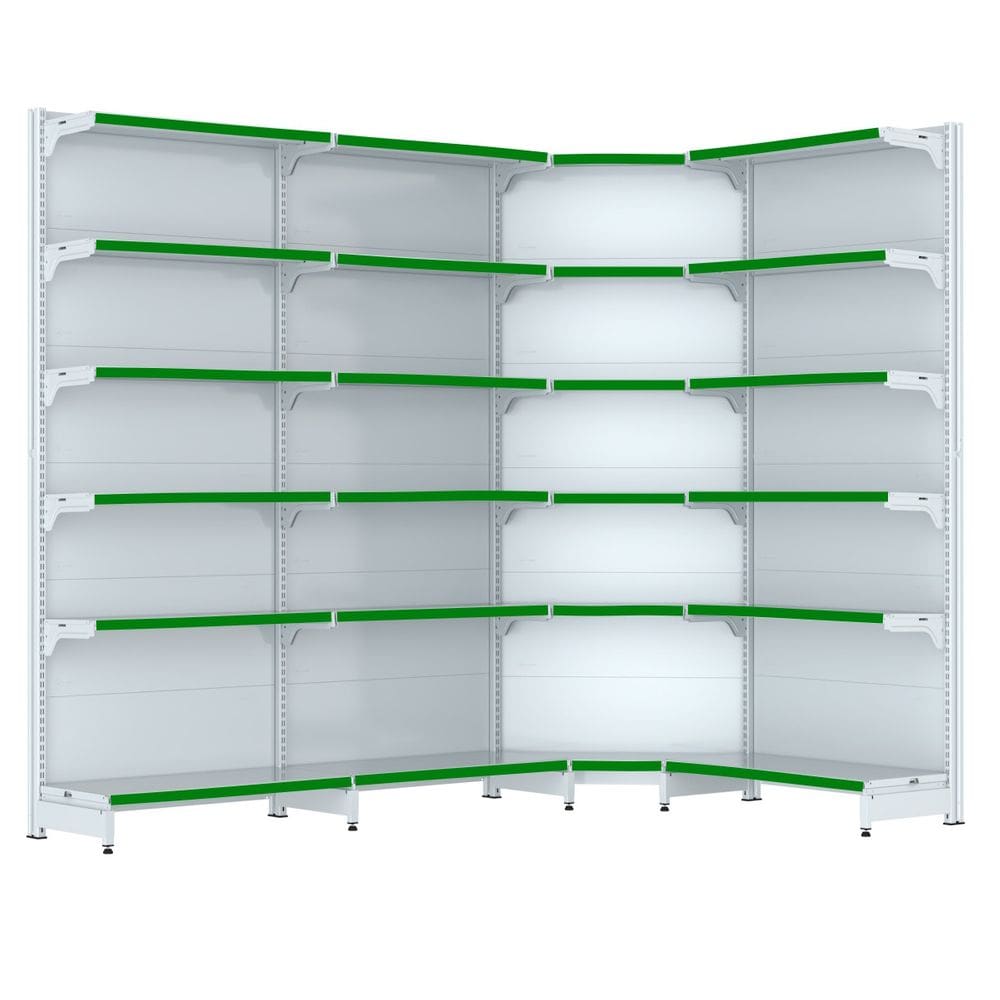 Gondola Parede 202 Fit Farmacia Ate 3 M Bco 1 Canto Pe Verde