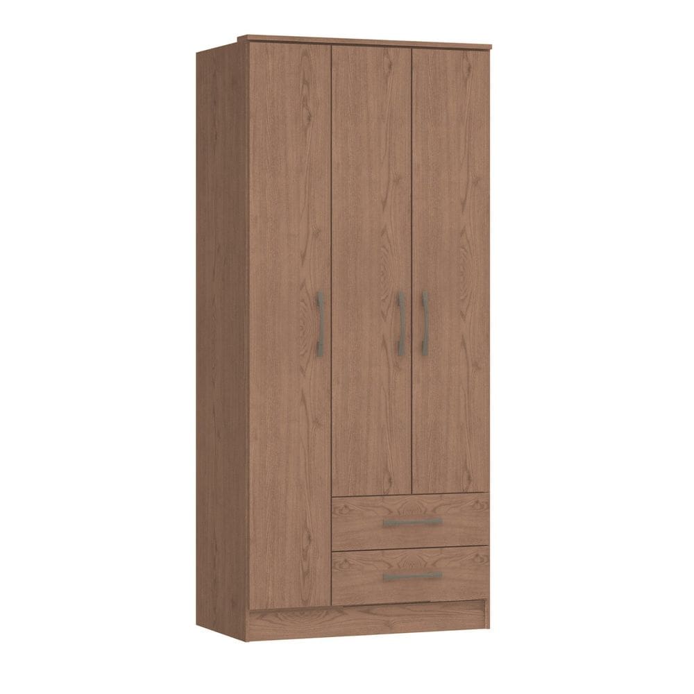 Guarda-roupa 3 Portas 2 Gavetas Moscou Macadâmia