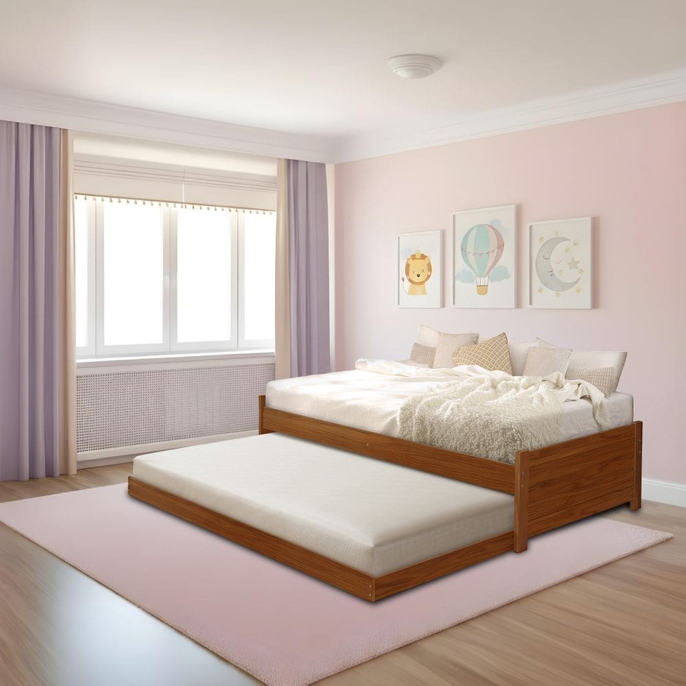 Bicama Bibox Solteiro Infantil Estrutura em Madeira Maciça Gabrieli Castanho