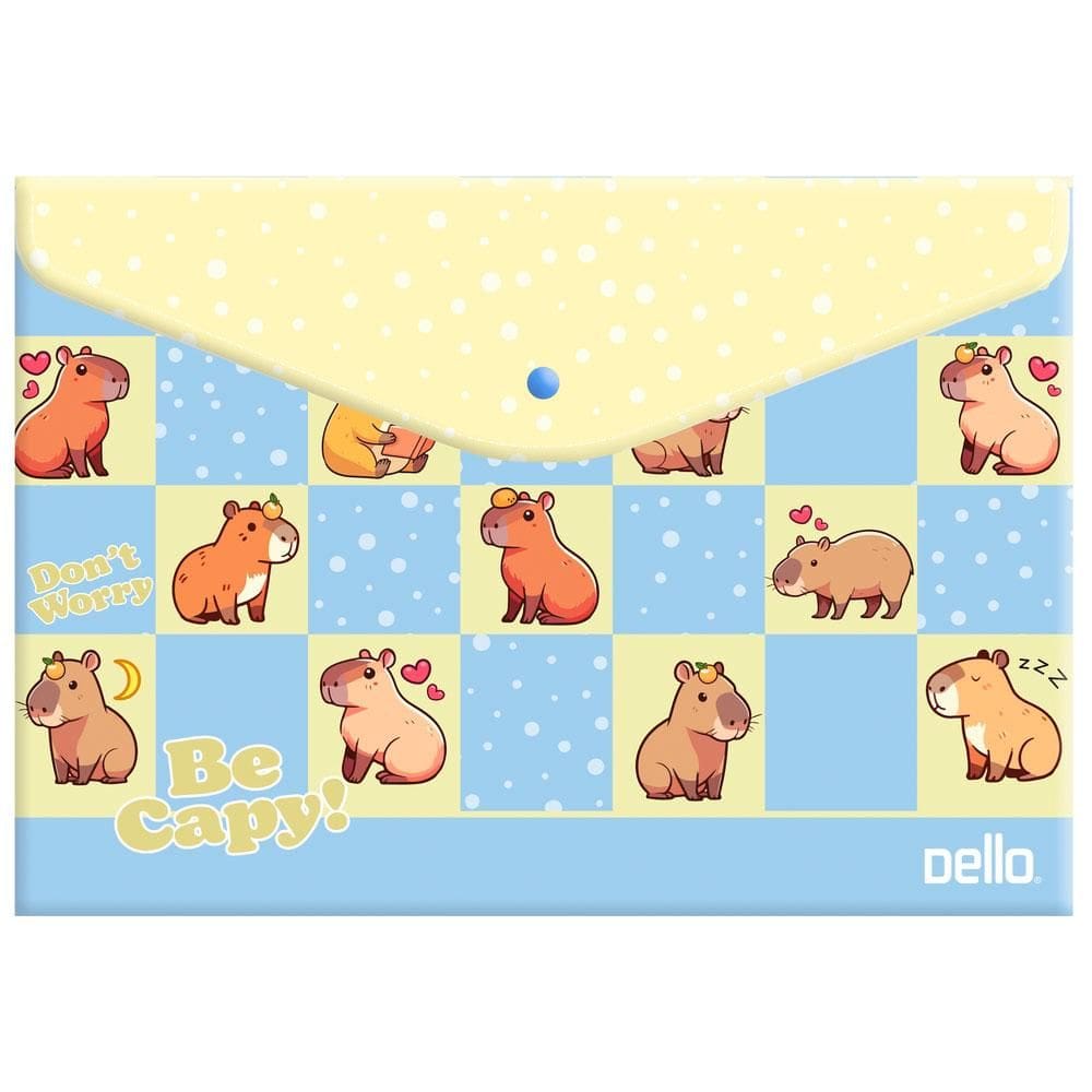 Envelope plástico com botão A4 Be Capy Azul 0018.11 - Dello