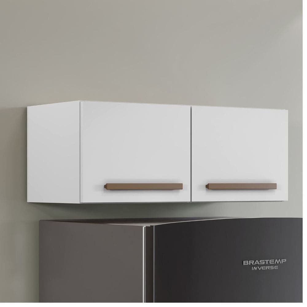 Armário Aéreo para Cozinha 2 Portas Turqueza Branco