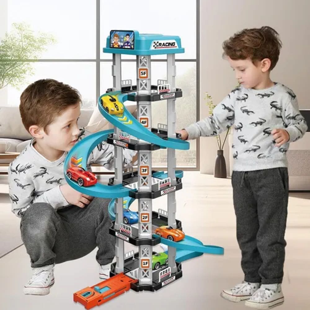 Garagem Estacionamento para Carros de Brinquedo com 5 Andares e 4 Carrinhos