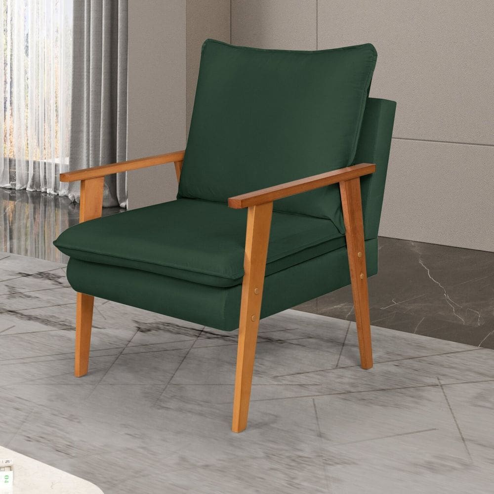 Poltrona Decoratva para Sala de Estar Efatá Verde