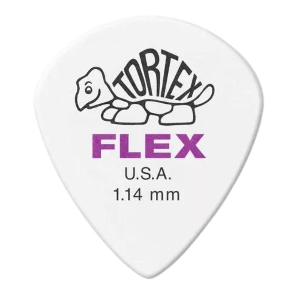 Palheta Dunlop Tortex Flex U.S.A Branca 1.14Mm Unidade