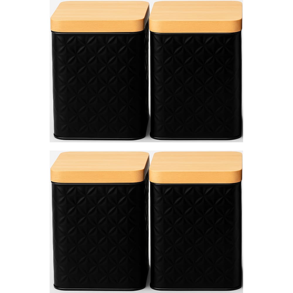 Kit 4 Potes Organizador De Cozinha Conjunto Porta Mantimento