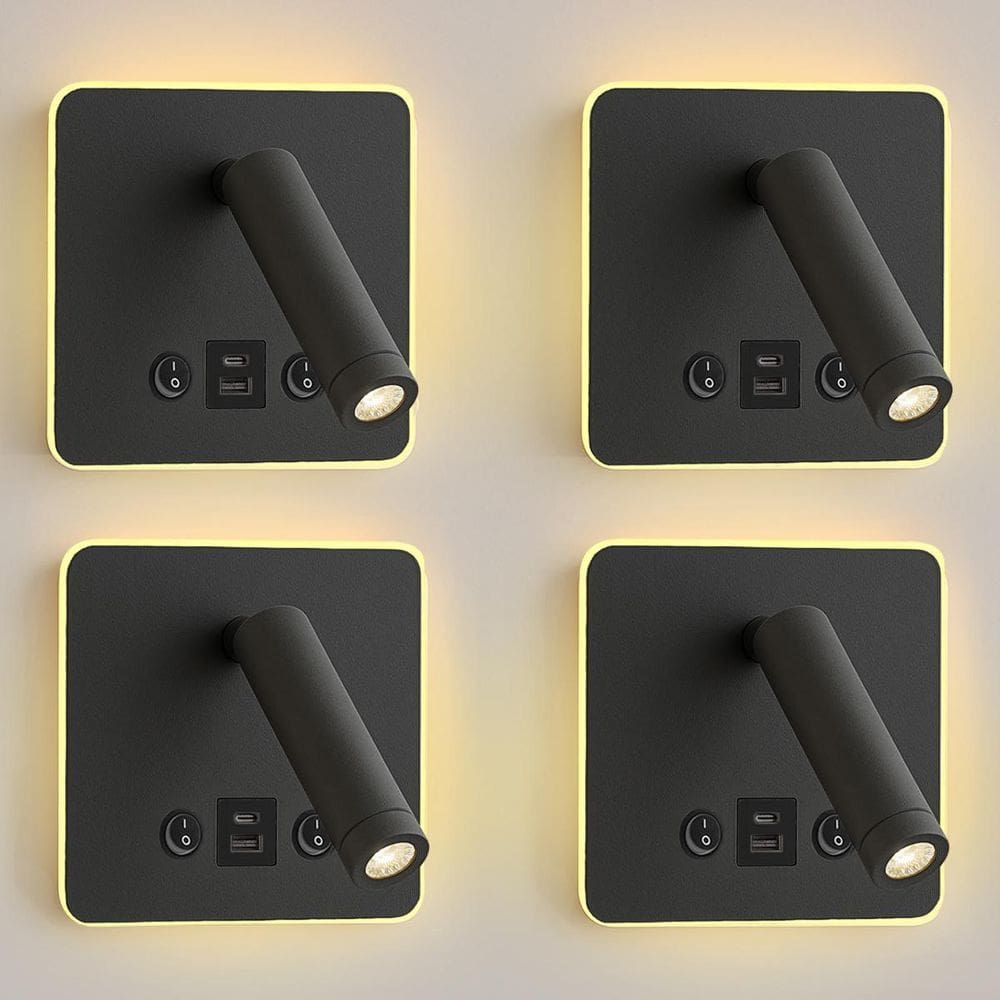 4 Arandela Direcionável Led Leitura Spot Usb E Usb-C Bet84