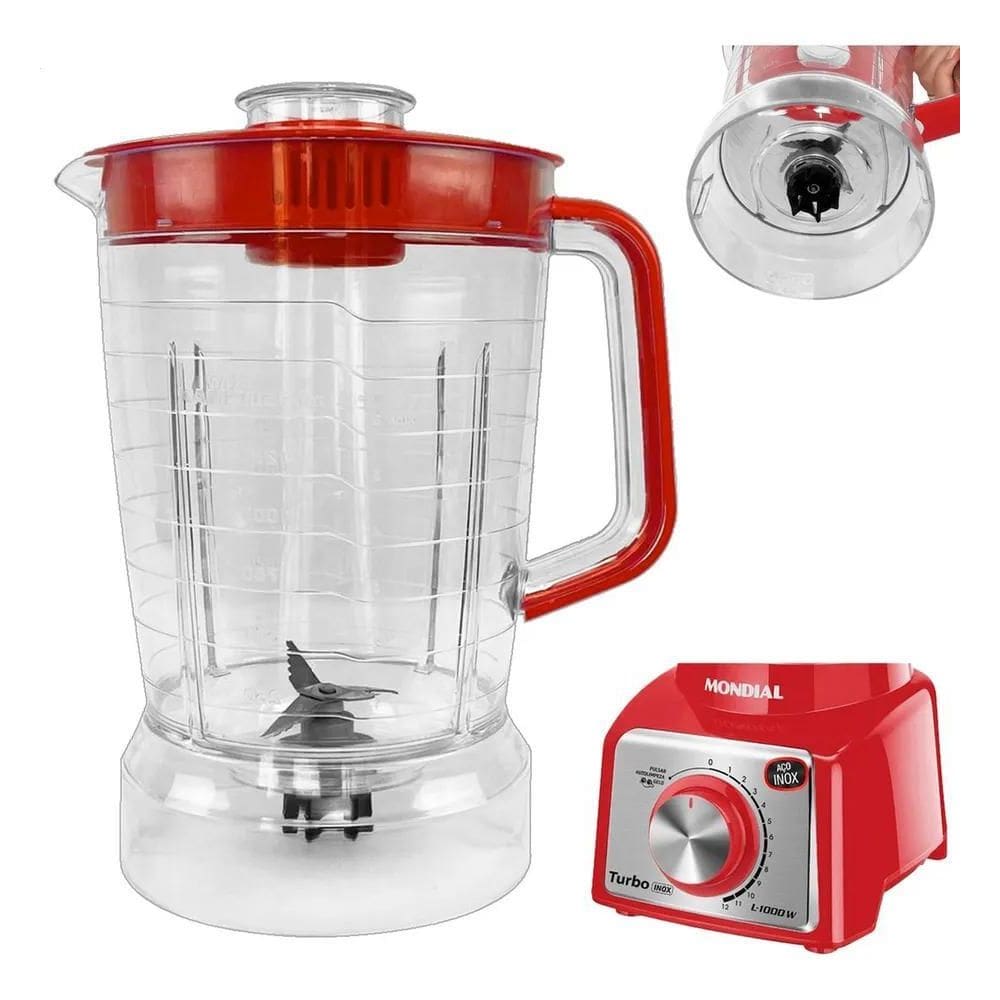 3X Copo Para Liquidificador Mondial Inox Turbo L1000 - L1100