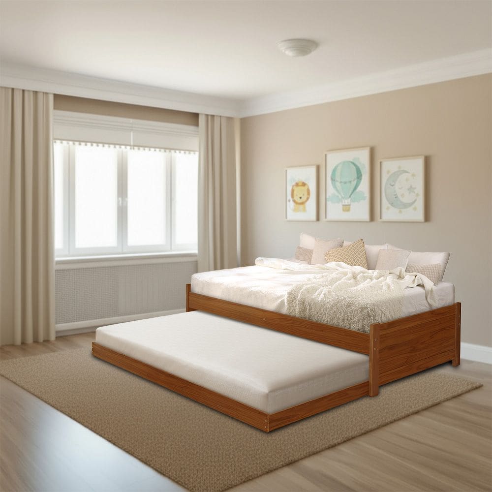 Bicama Bibox Solteiro Infantil Estrutura em Madeira Maciça Gabrieli Castanho