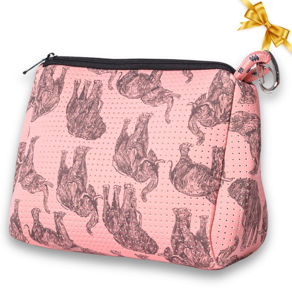 Bolsa de maquiagem POUPS Grande de Neoprene impermeável com zíper