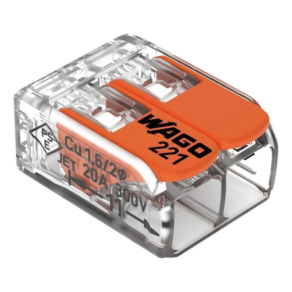 3X 10 Pç Conector Wago Emenda 2 Vias Fios Cabos 4Mm Mod 221-