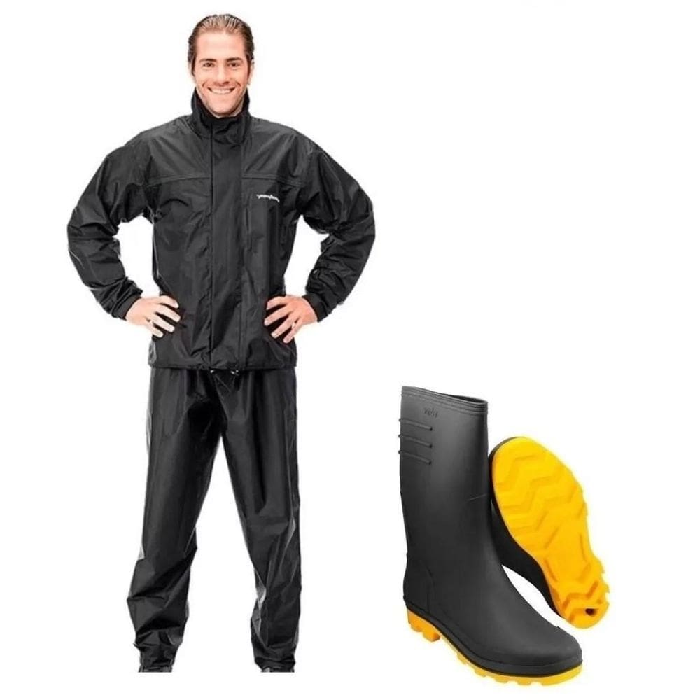 Capa Chuva Pantaneiro Nylon P Bota Vonder Solado Amarelo 39