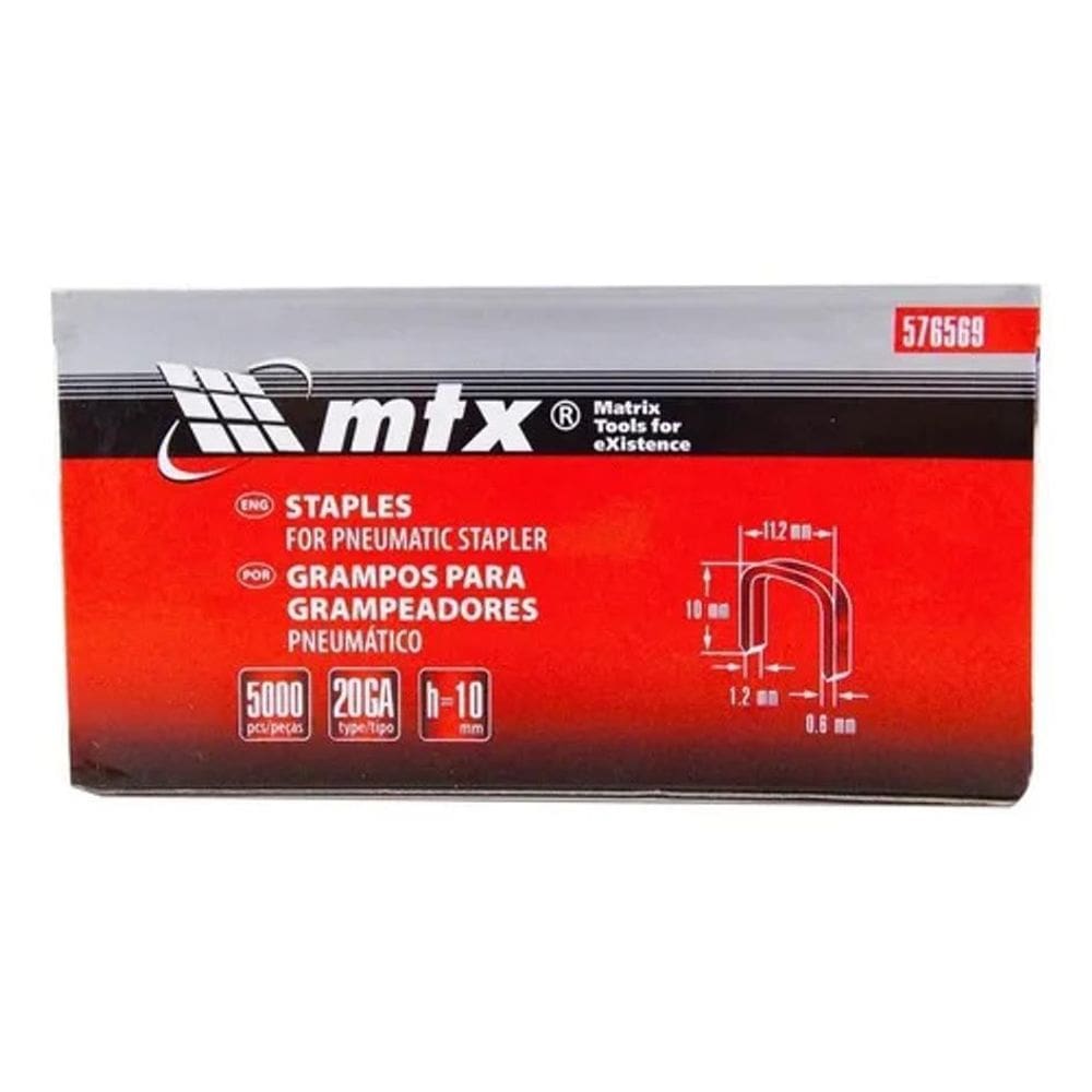 3X Grampo 10Mm 5000 Und Para Grampeador Pneumático Mtx