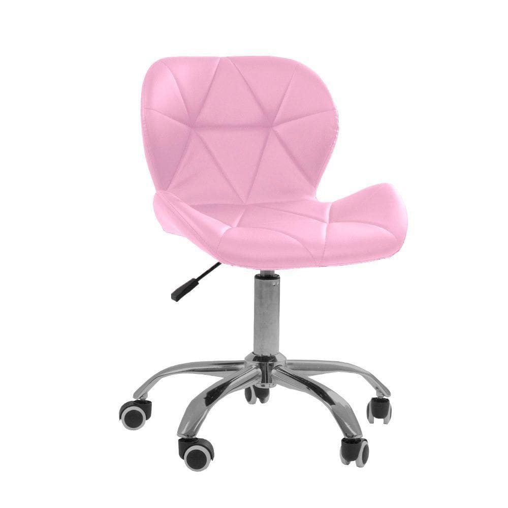 Cadeira Office Eiffel Slim Com Base Giratória E Ajustável Rosa