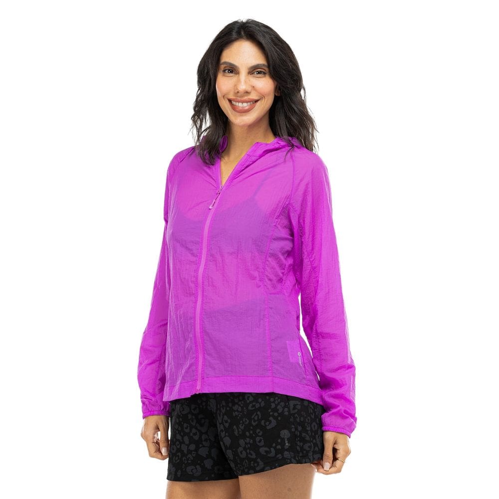 Jaqueta Corta-Vento Feminina Oxer com Capuz Run Ultraleve Packable