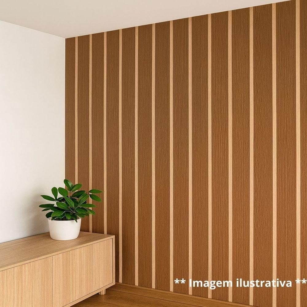 Painel Ripado Parede Versátil Kit 50 Placas Mdf 45 X 11 Cm Castanho