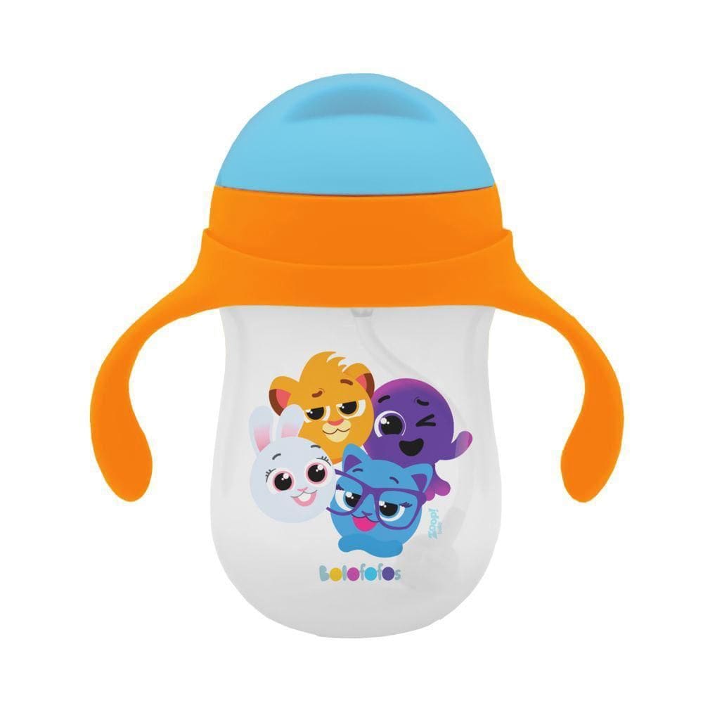 Copinho Com Alça Bolofofos Laranja 360Ml - Zoop Baby