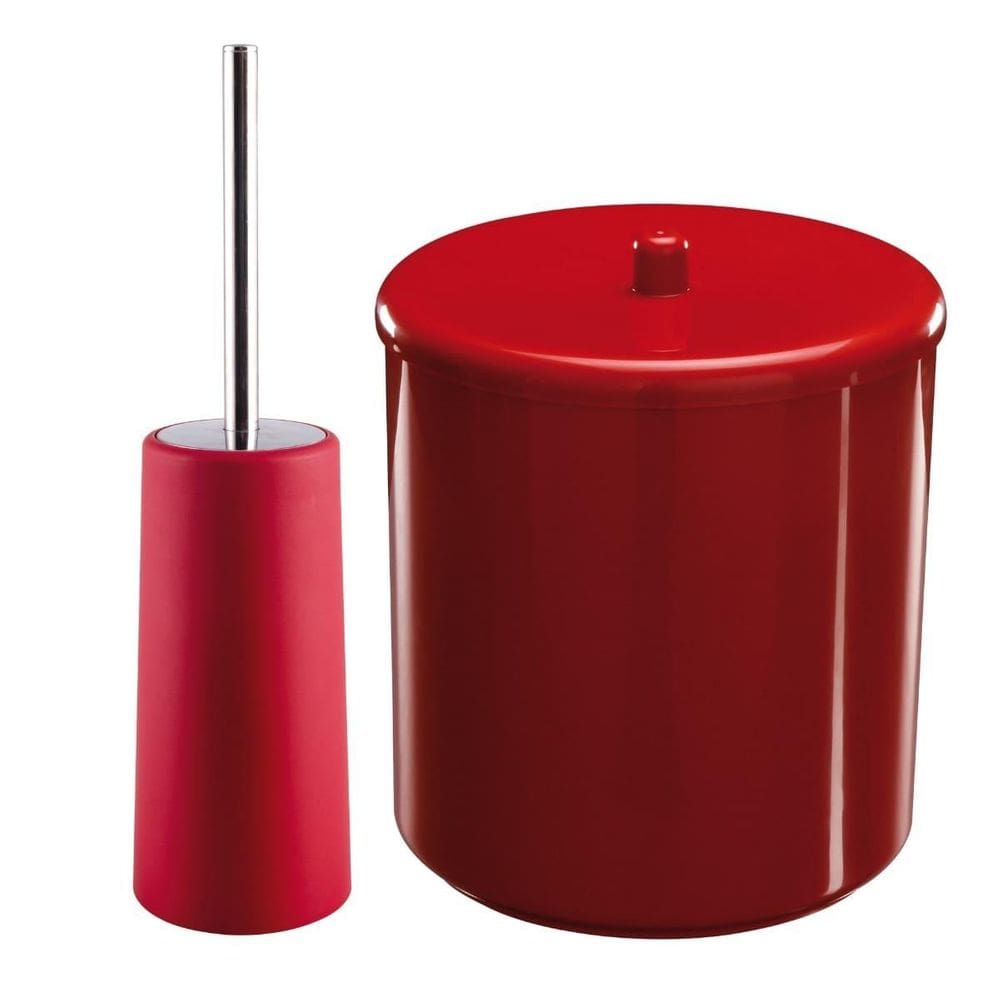 Lixeira 6L Redondo Com Tampa + Escova Sanitária Com Suporte