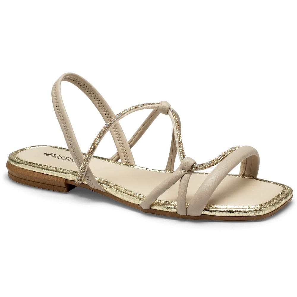 Sandália Rasteira Mississipi MC794 Feminina - Marfim