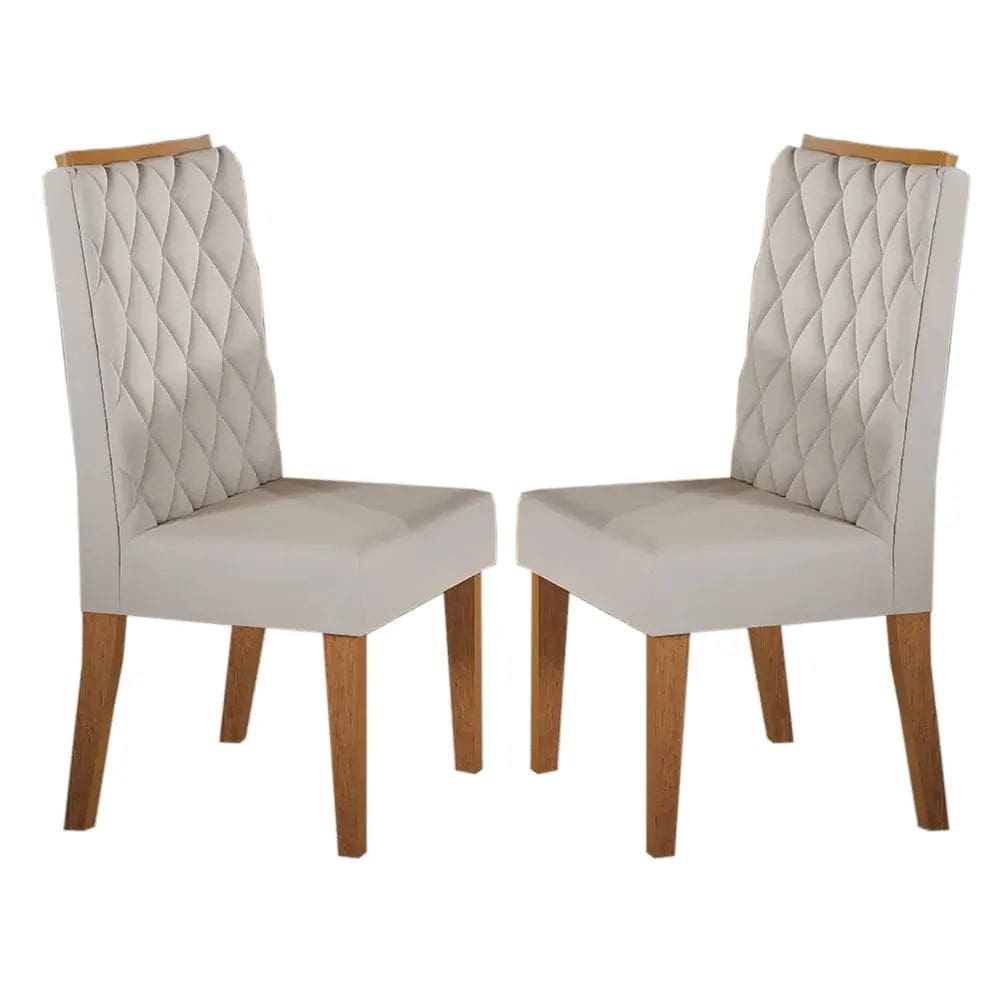 Kit 2 Cadeiras Iza em Veludo Estofadas Viero Cor Bege