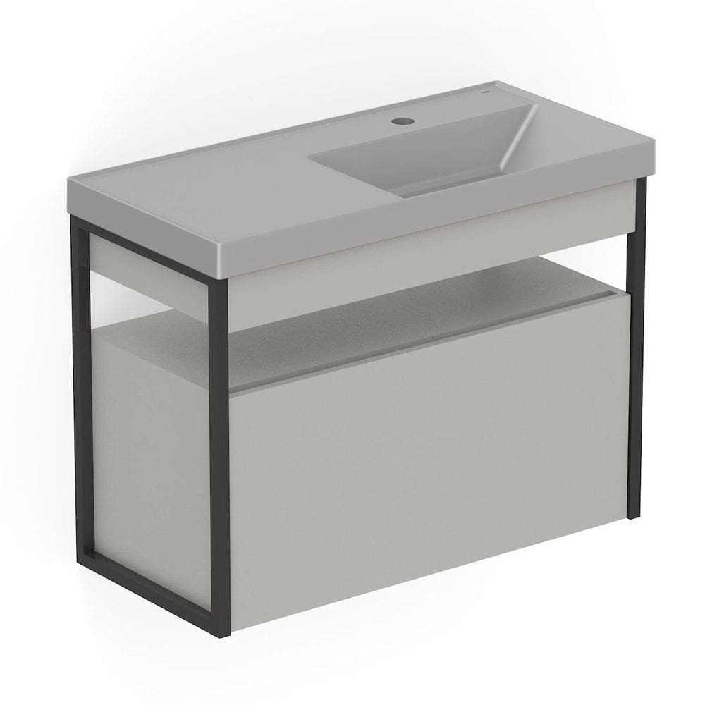 Gabinete com Lavatório 80cm X 60cm de 2 Gavetas Flow Stone