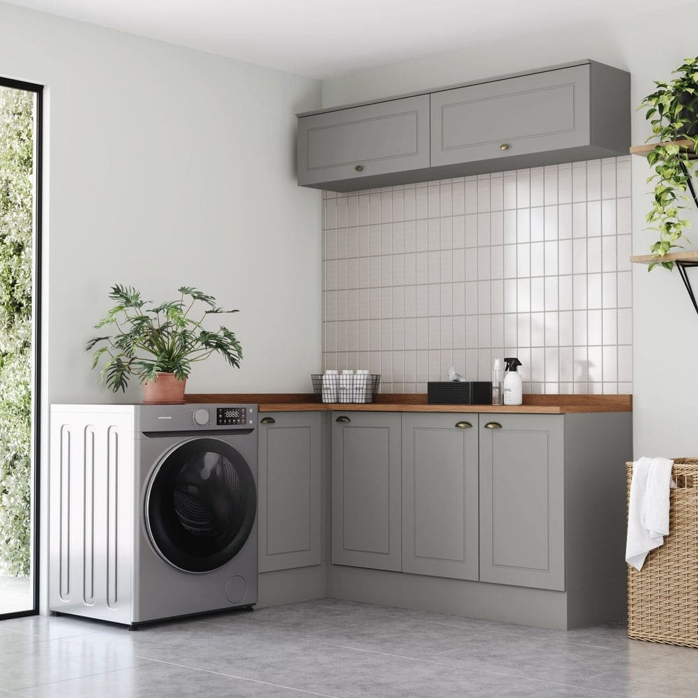 Lavanderia Modulada 05 Peças com Tampo Emily Cinza/Marrom