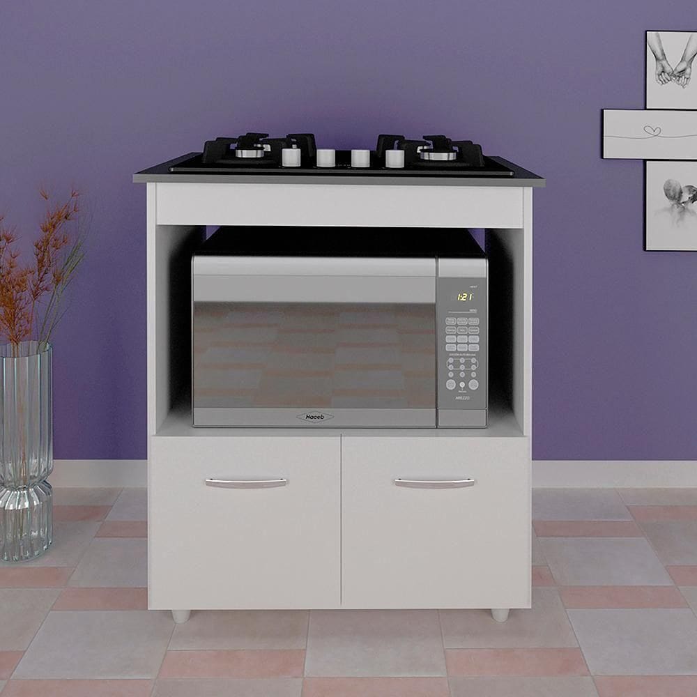 Balcao Tampo Cooktop 4 Bocas 75cm 9440 Branco Mobbs Branco