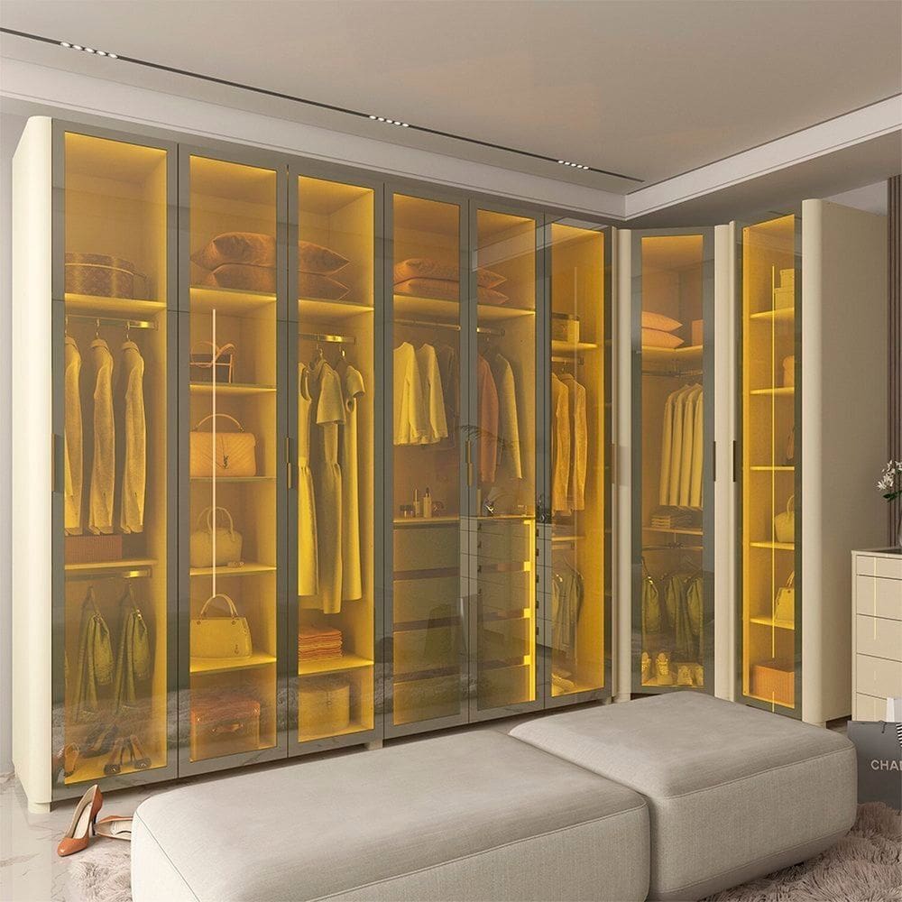 Guarda-roupas Modulado com 8 Portas 340cm X 240cm 100% Mdf Innova Off White