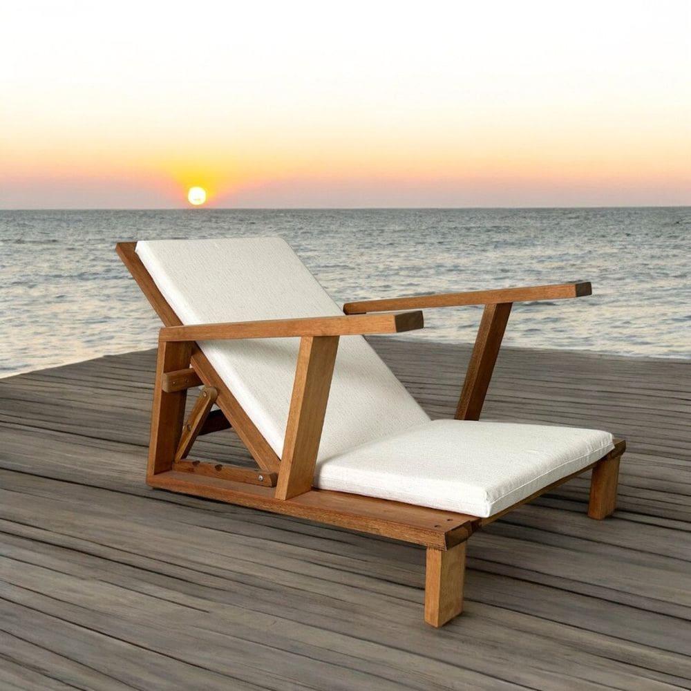 Poltrona para Descanso Confort Yescasa Amadeirado/Branco