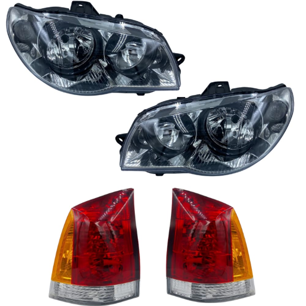 Kit Farol Palio G3 Cromado Preto + Lanterna Tricolor 04 A 15