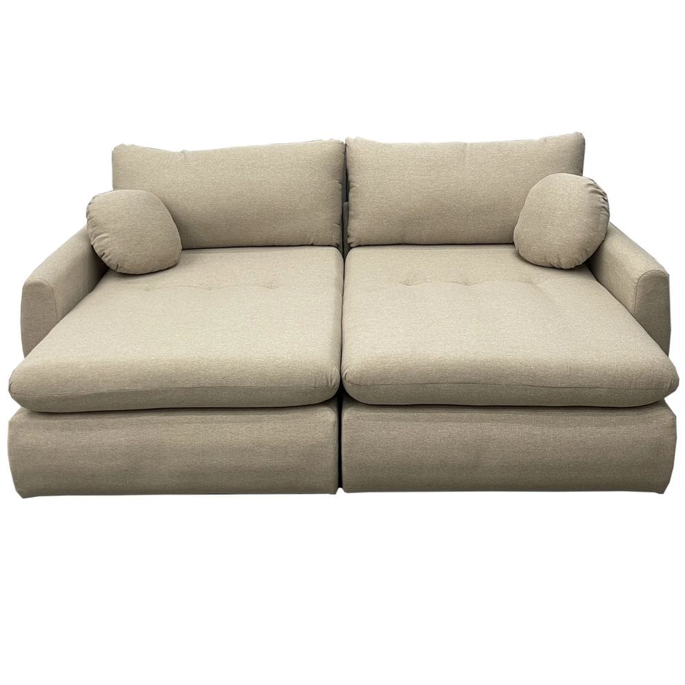 Sofá Cama Amaranto 230cm em Linho 4 Lugares Retrátil Innove Cor Cru