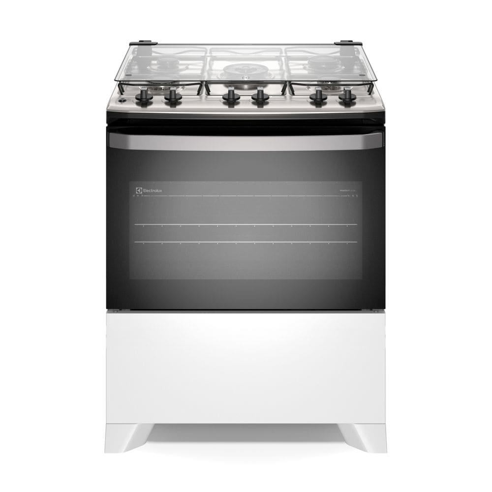 Fogão 5 bocas Electrolux Branco Efficient Mesa Inox, PerfectCook e VaporBake® (FE5IW)