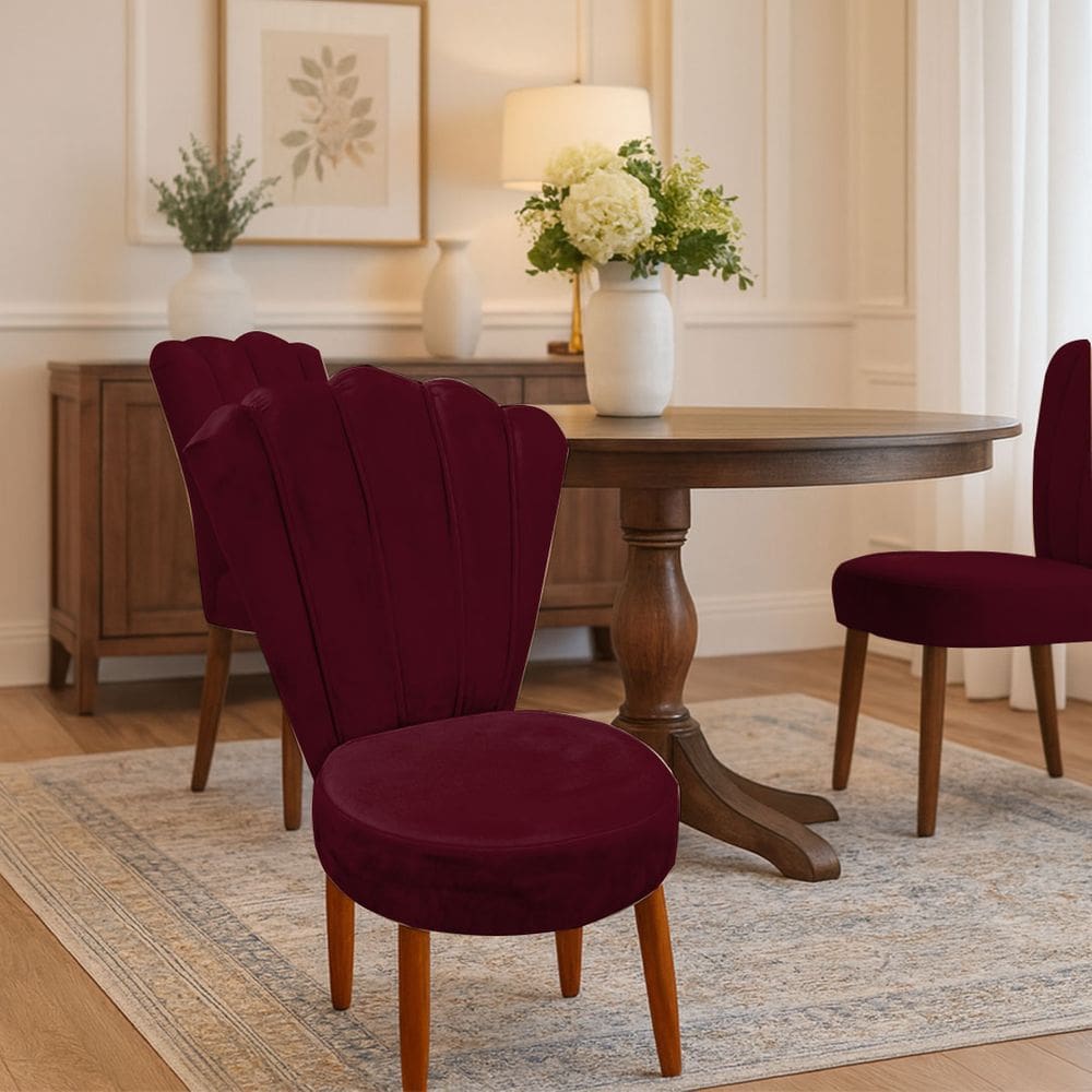 Conjunto 2 Cadeiras Estofadas Sala De Jantar Conjunto 2 Cadeiras Estofadas Sala De Jantar Anna Suede Bordo