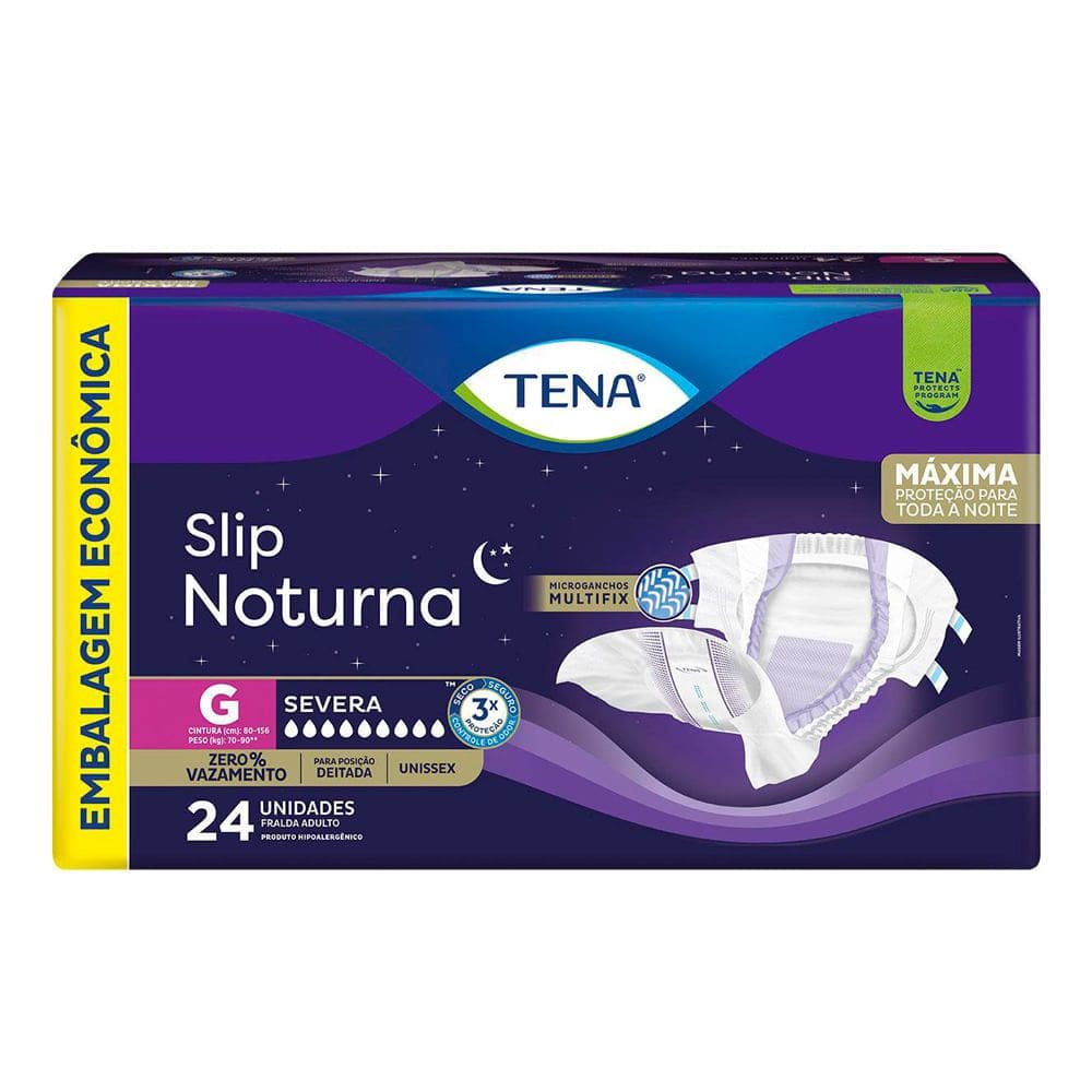 Fralda Geriátrica Tena Slip Noturno G 24 Unidades Embalagem Econômica