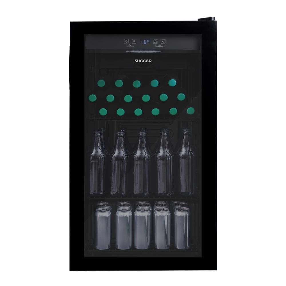 Cervejeira Suggar 98L Preto Porta de Vidro