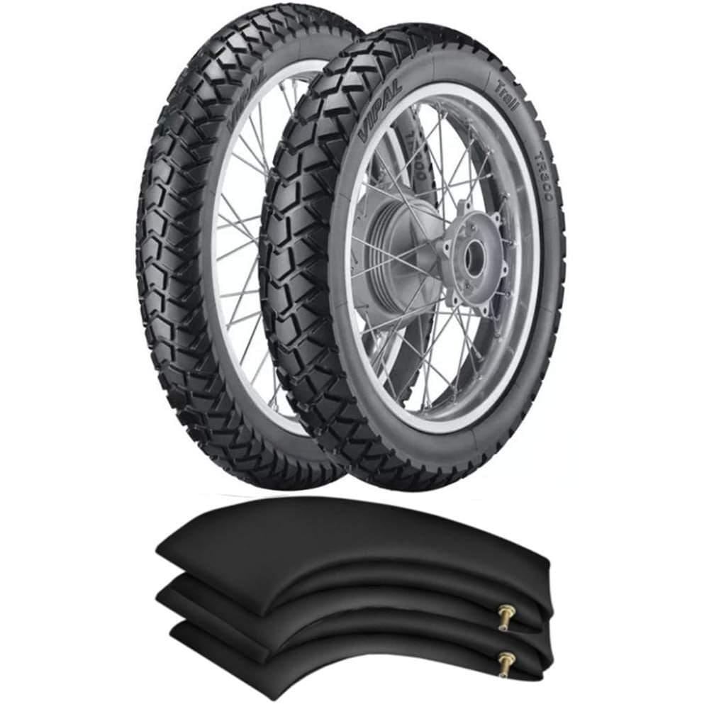Kit Pneu Falcon 400 Xt 660 130/80-17 + 90/90-21 Tr300 Vipal