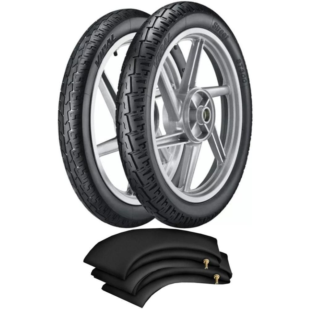 Kit Pneu Cbx200 Strada Ybr125 100/90-18 + 275-18 St300 Vipal