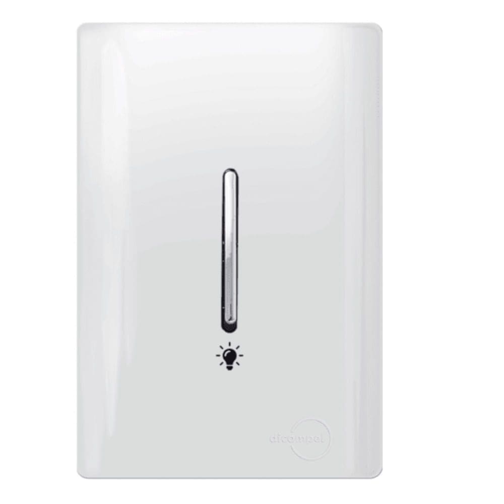 Pulsador para Minuteria Cromado Vertical com Placa 4x2 Branco - DC-120018 - NOVARA