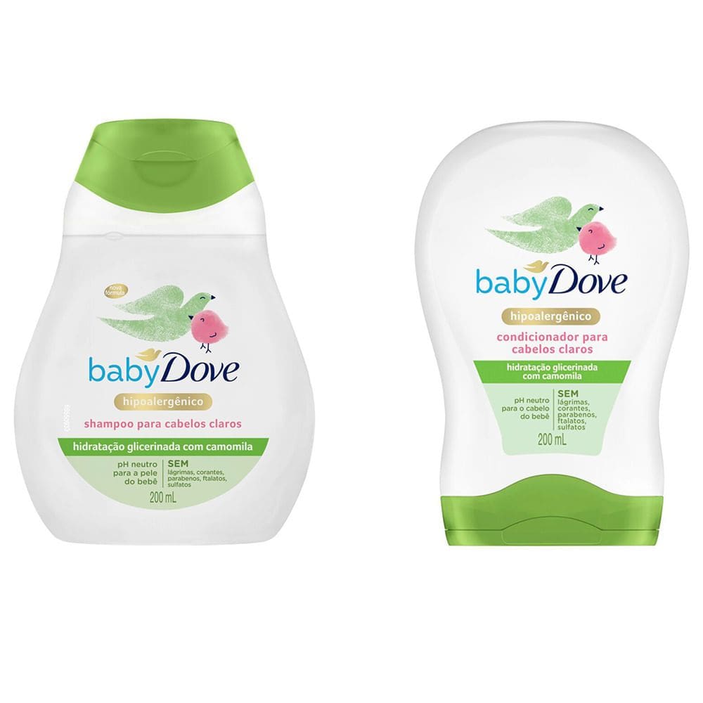 Kit 1 Shampoo Dove Baby Hidratação Enriquecida Cabelos Claros 200ml