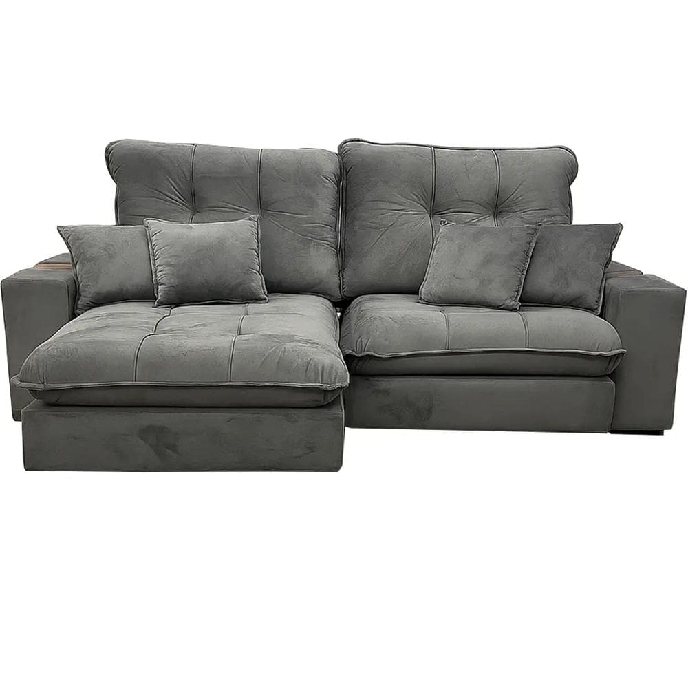 Sofá Premium 250cm em Linho 4 Lugares Retrátil e Reclinável Aifos Cor Cinza