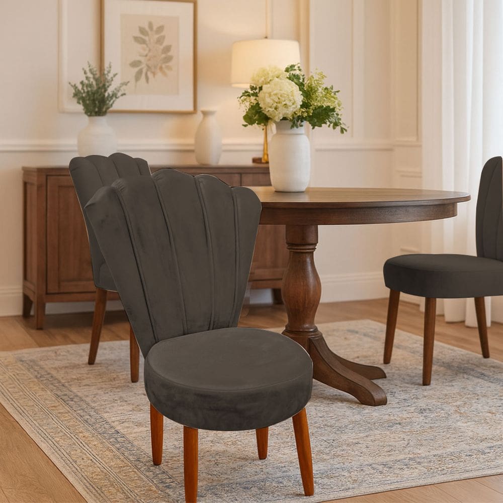 Conjunto 2 Cadeiras Estofadas Sala De Jantar Anna Suede Marrom