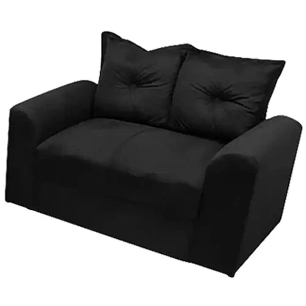 Sofá Porto 2 Lugares Tecido Suede Felipe Estofados Cor Preto