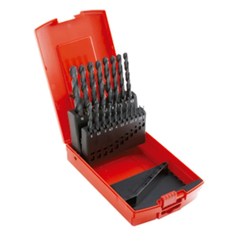 Jogo de Brocas de Aço Rápido de 1 mm a 10 mm com 19 Peças - A190 - DORMER