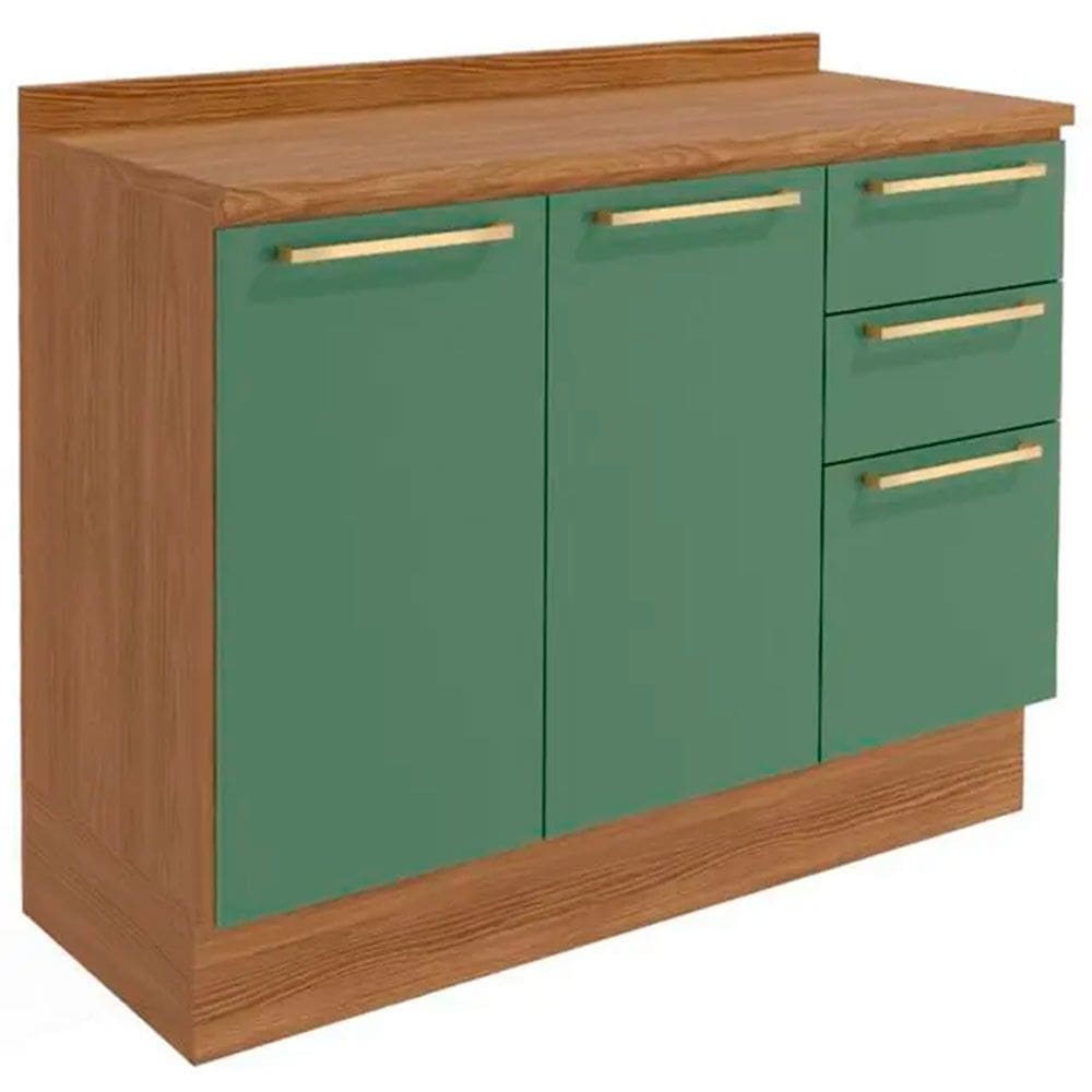 Balcão com Tampo 2 Portas 3 Gavetas 120cm MDP Botanic Kappesberg