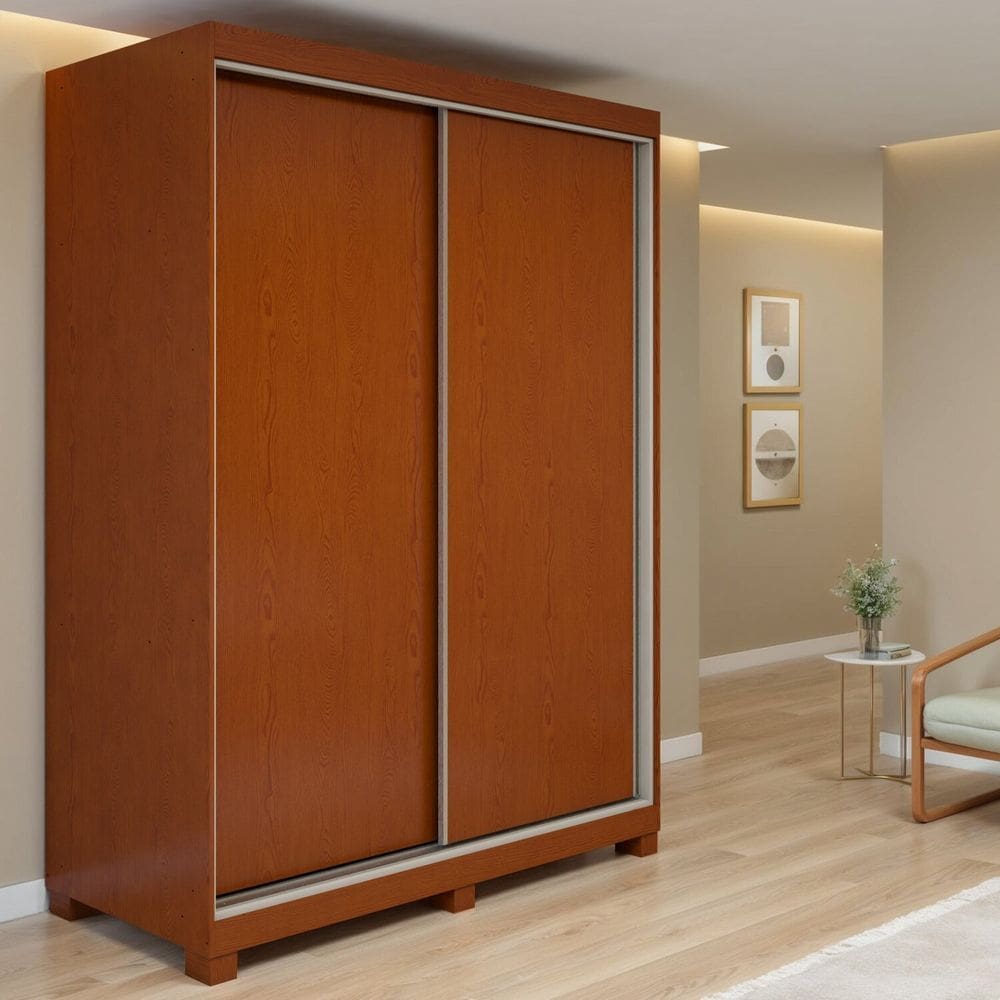 Guarda-roupa Nord 2 Portas 2 Gavetas 100% Mdf com Pés Quadrix Frassino/Off White