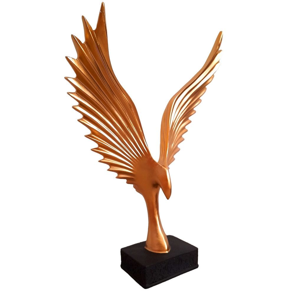Escultura Águia Dourada Decoração Sala Escritório Grande