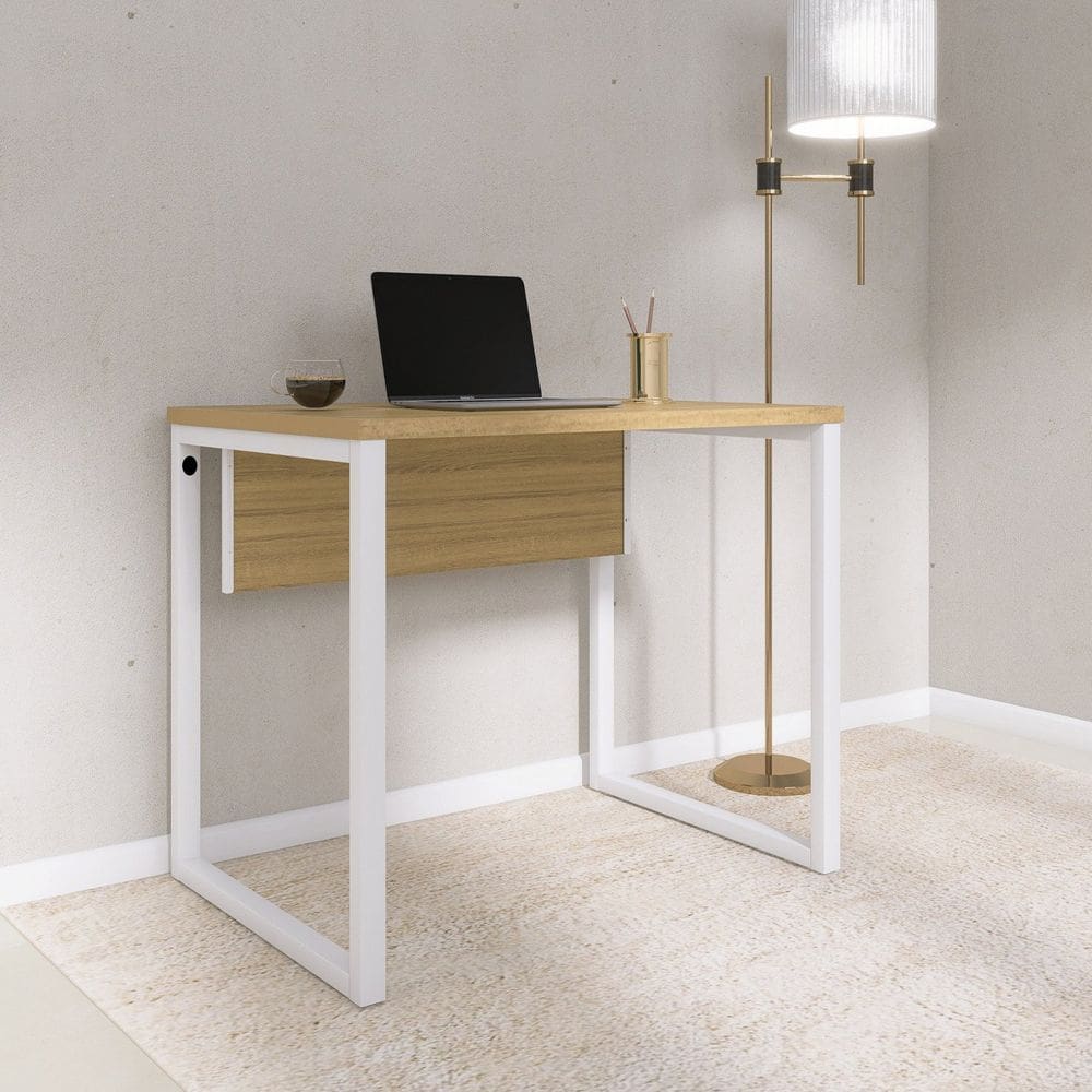 Mesa para Escritório Industrial 90cm P25 Samba/Branco