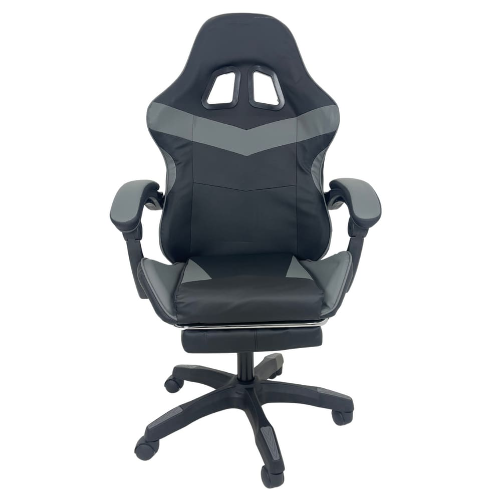 Cadeira Gamer Stillus Ergonômica Com Apoio Para Os Pés - Preto Cinza