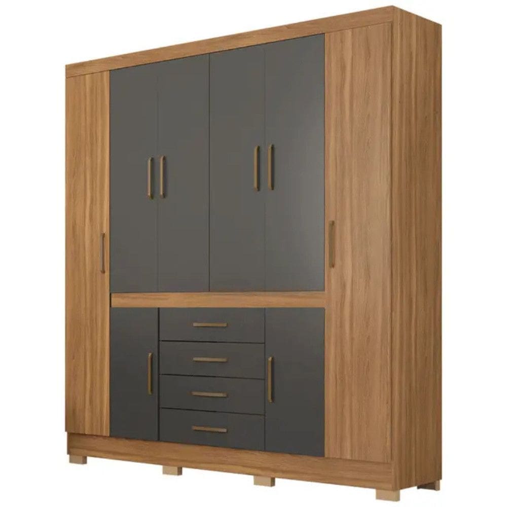 Guarda-Roupa Casal 8 Portas Bater 4 Gavetas New Realce Demóbile