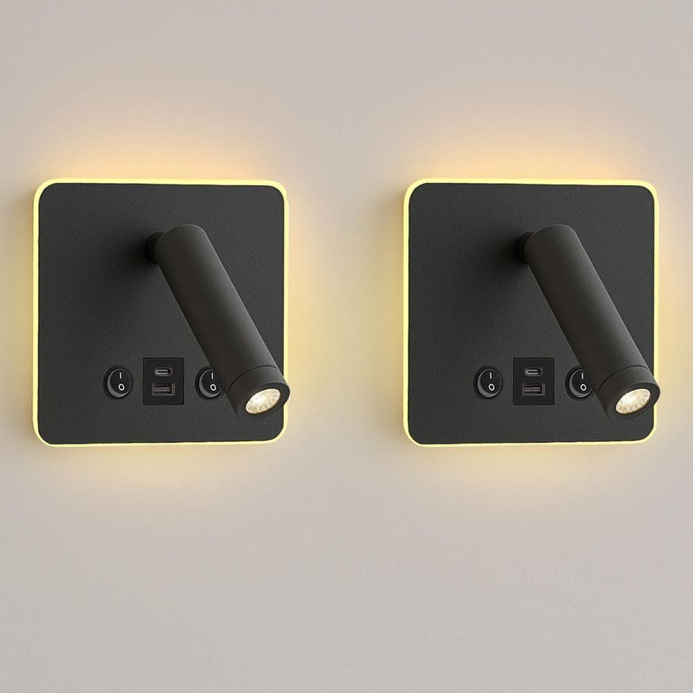 2 Arandela De Leitura Foco Móvel Led Usb E Usb-C Spot Bet84