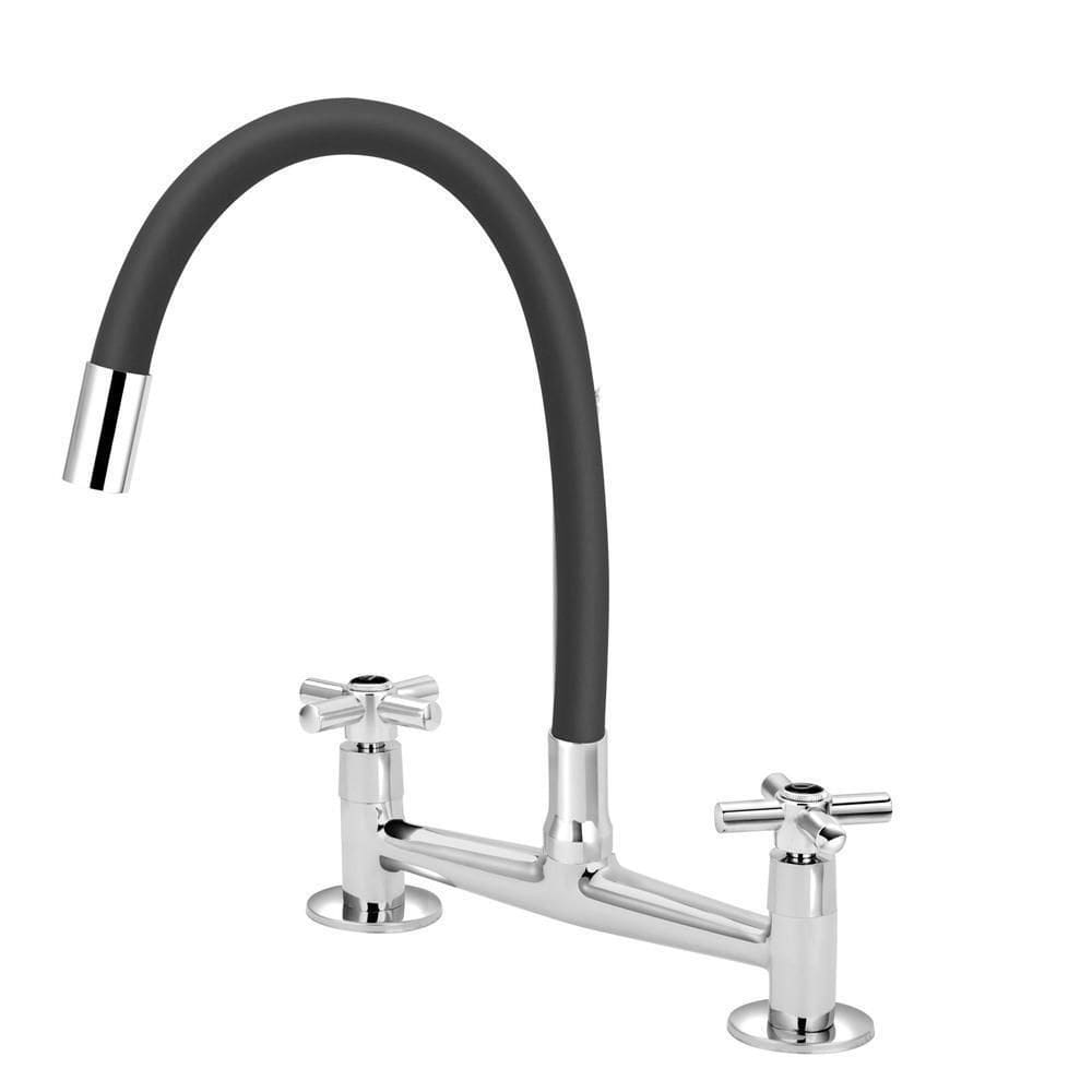 Torneira Misturador Gourmet Flexível Preto Cozinha Mesa 1/4V